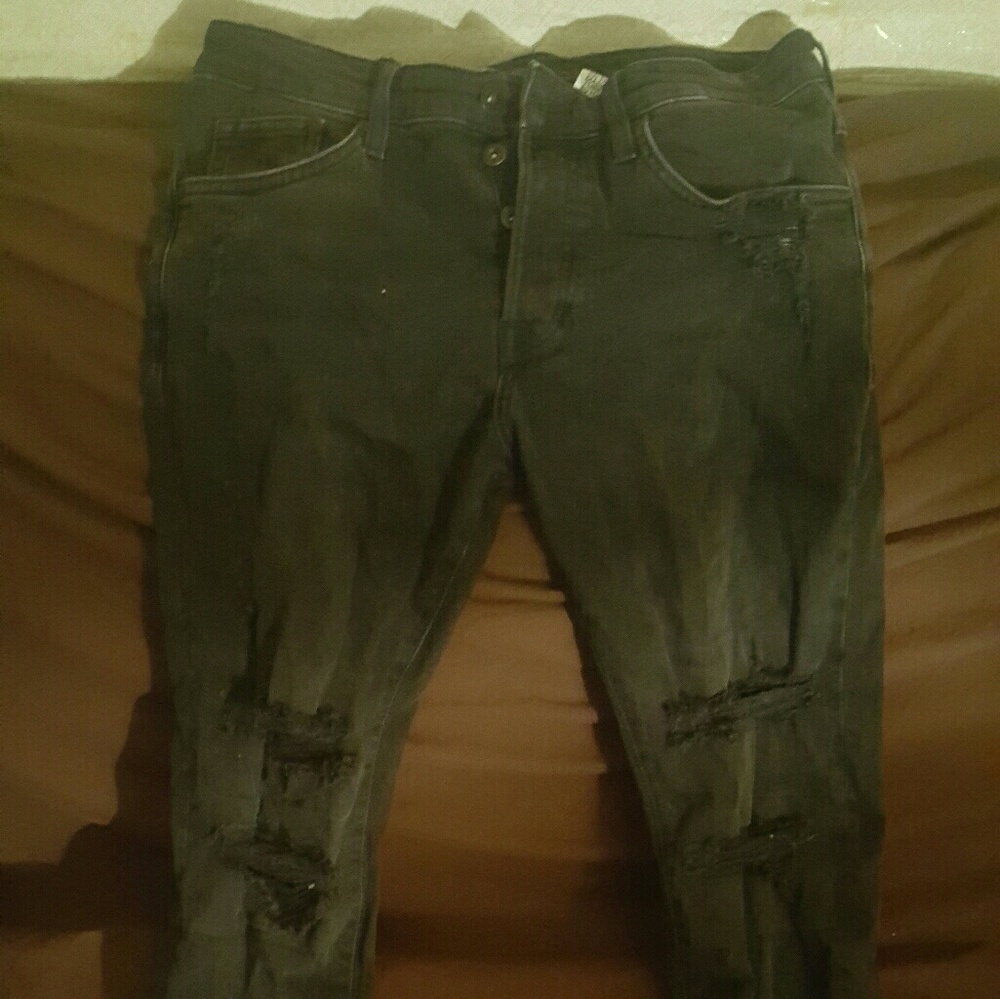 Divided black jeans in ripped detail skinny